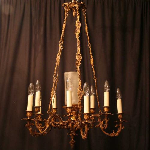 A French 11 Light Gilded Antique Chandelier