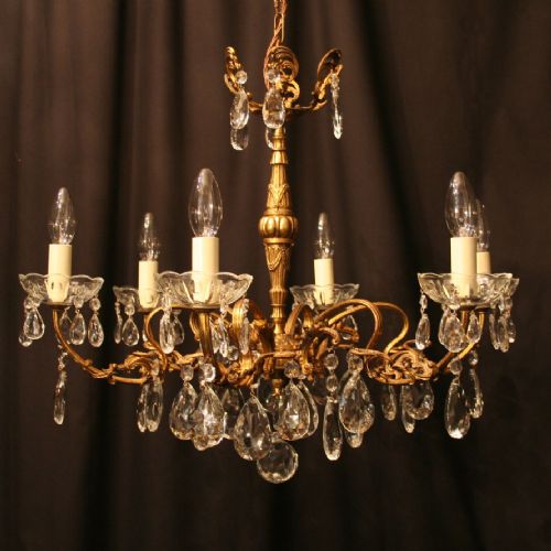 An Italian Gilded 6 Light Antique Chandelier