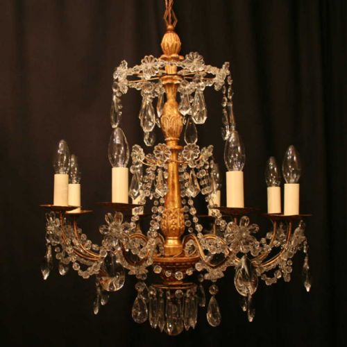 Italian Giltwood 8 Light Antiques Chandelier