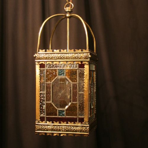 An English Brass Gasolier Antique Hall Lantern