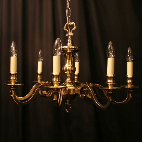 An English 8 Light Brass Antique Chandelier