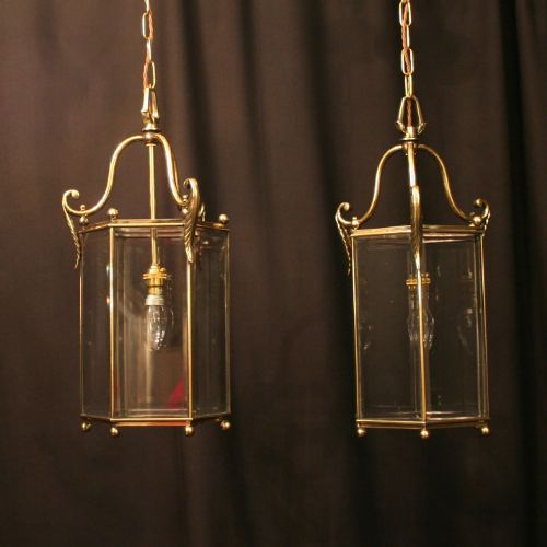 English Pair of Single Light Hall Lanterns