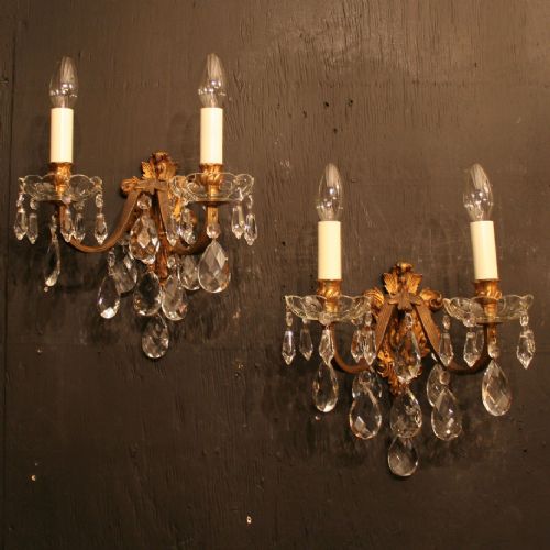An Italian Pair of Gilded Antique Wall Lights