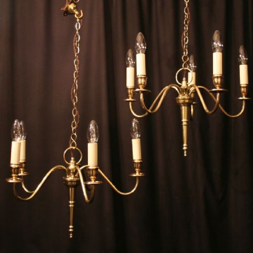 An English of Pair Brass Antique Chandeliers