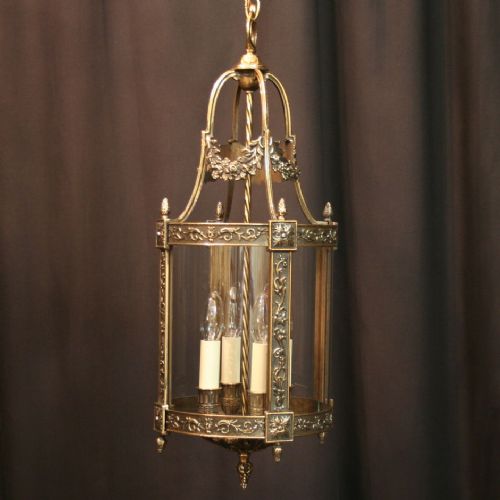 An Italian Brass Four Light Antique Hall Lantern