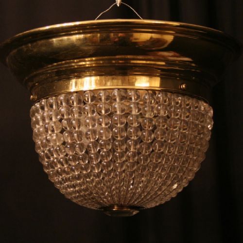 A French Single Light Brass Antique Plaffonier