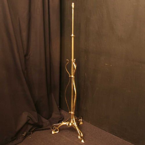 An Art Nouveau English Brass Antique Standard Lamp