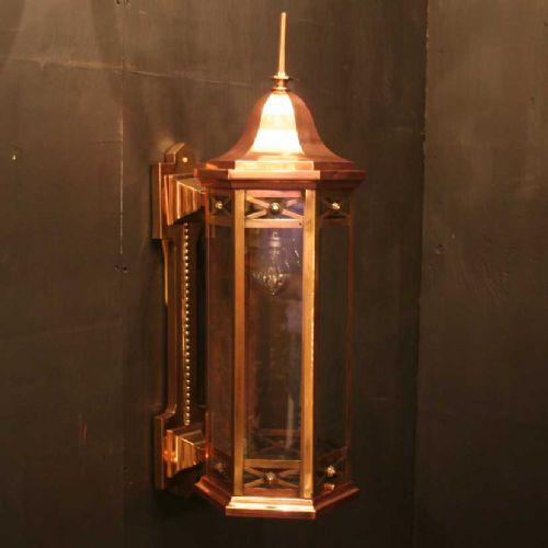 An English Copper External Antique Wall Lantern
