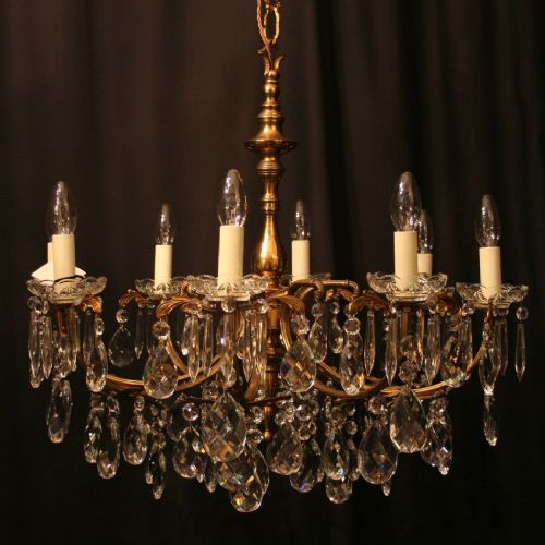 An Italian Gilded 10 Light Antique Chandelier