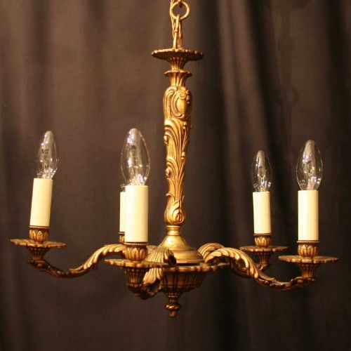 An Italian Gilded 5 Light Antique Chandelier