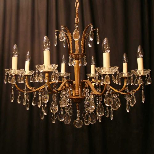 An Italian Gilded 8 Light Antique Chandelier