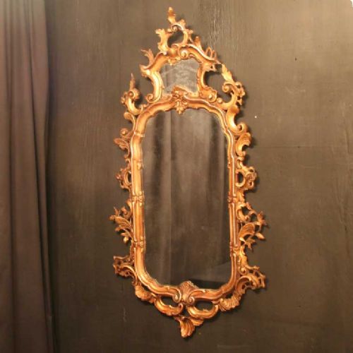 An Italian Gilded Giltwood Antique Mirror
