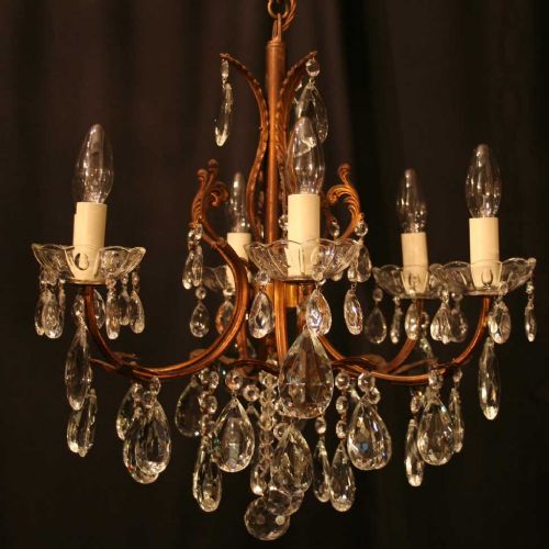 An Italian Gilded 6 Light Antique Chandelier