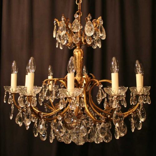 An Italian 10 Light Gilded Antique Chandelier