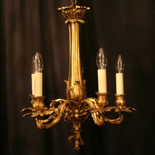 A French Bronze 5 Light Antique Chandelier