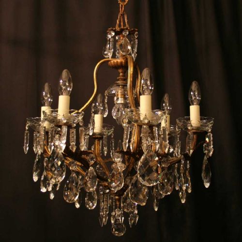 An Italian Gilded 7 Light Antique Chandelier