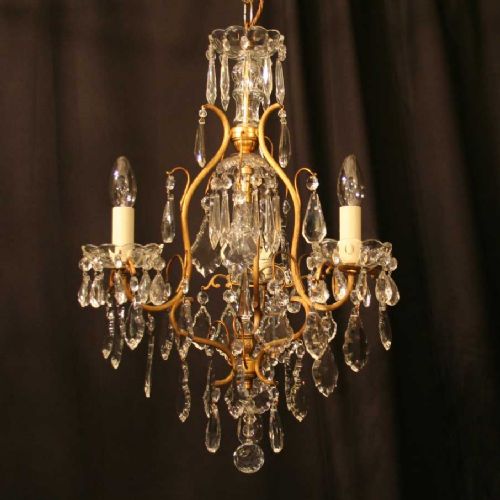 A French Gilded 4 Light Antique Chandelier
