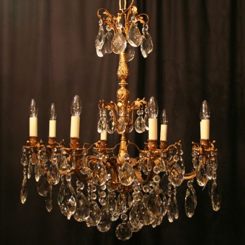 An Italian Gilded 10 Light Antique Chandelier