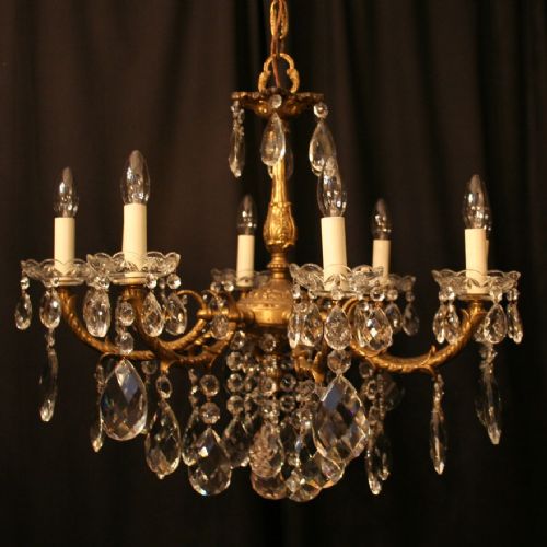 An Italian 8 Light Gilded Antique Chandelier