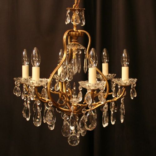An Italian Gilded 7 Light Antique Chandelier