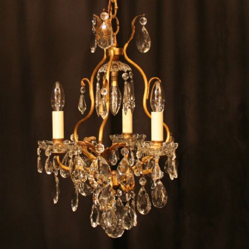 A French Gilded 4 Light Antique Chandelier