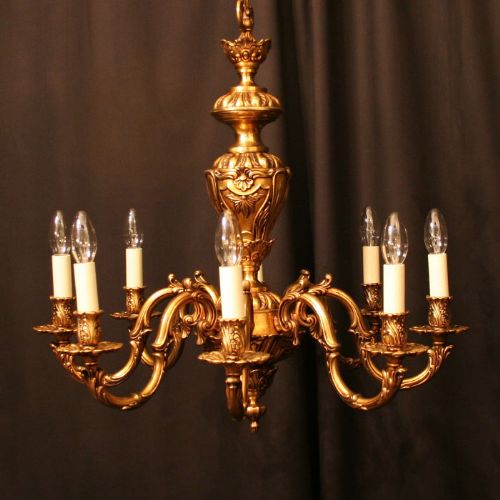 An Italian Gilded 8 Light Antique Chandelier