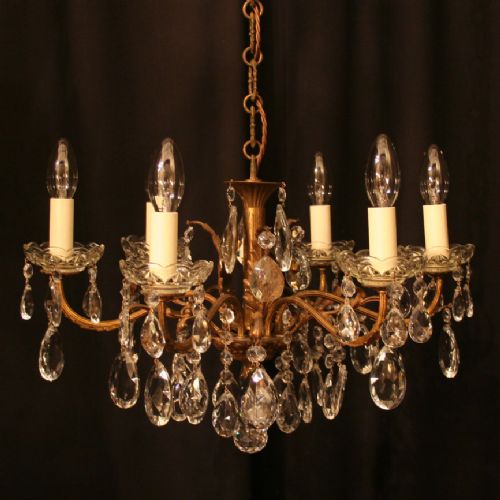 An Italian Gilded 6 Light Antique Chandelier