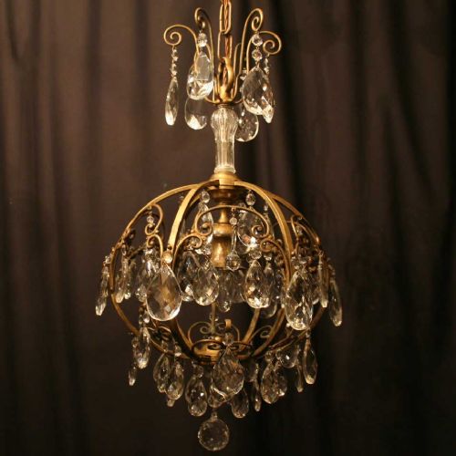 An Italian Single Light Birdcage Antique Chandelier
