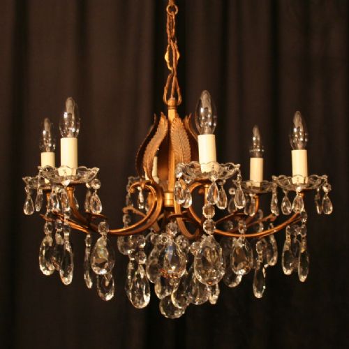 An Italian Gilded 6 Light Antique Chandelier