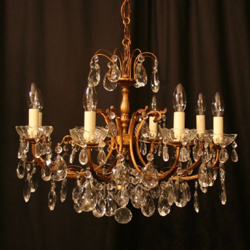 An Italian Gilded 8 Light Antique Chandelier