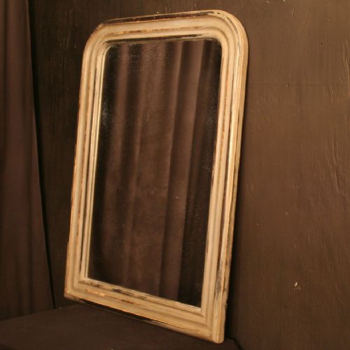 A French Painted Composition Antique Mirror