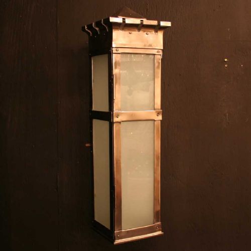 An English Pair Art Deco Exterior Wall Lanterns