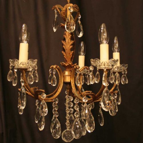 An Italian Gilded 5 Light Antique Chandelier
