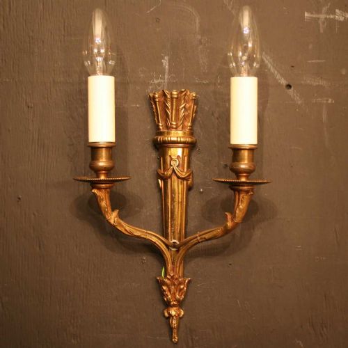A French Pair of Twin Arm Antique Wall Lights