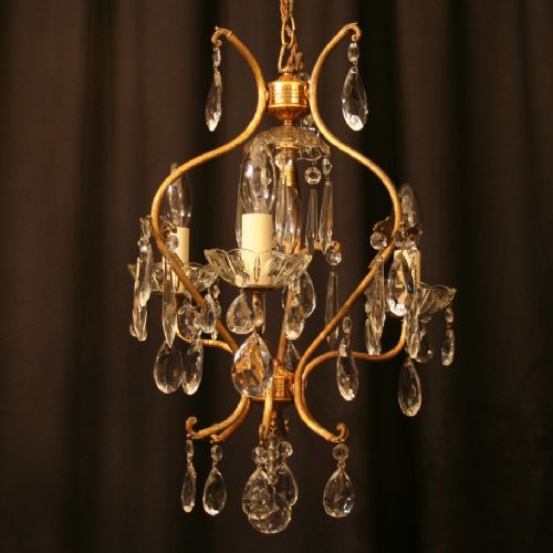 A French Gilded 4 Light Antique Chandelier