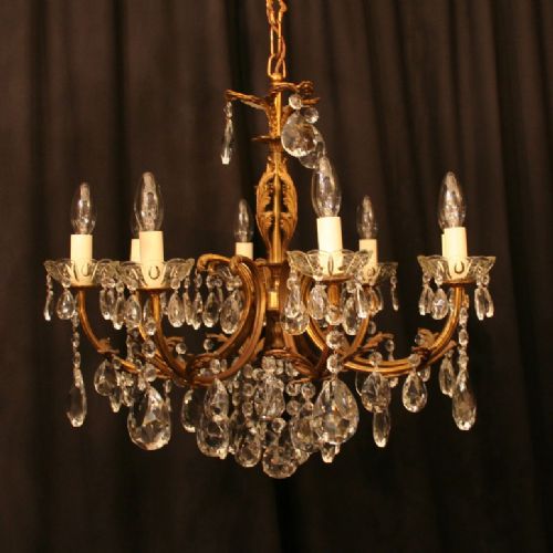 An Italian Gilded 8 Light Antique Chandelier