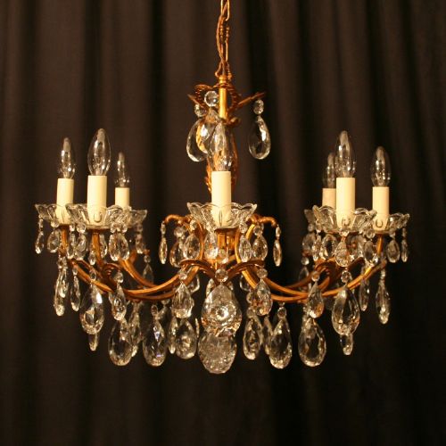 An Italian Gilded 8 Light Antique Chandelier