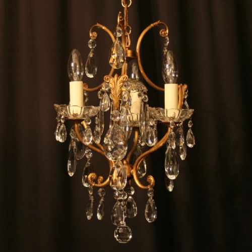 A French Gilded 4 Light Antique Chandelier