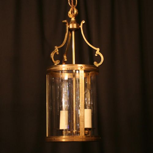 A French Gilded Twin Light Antique Hall Lantern