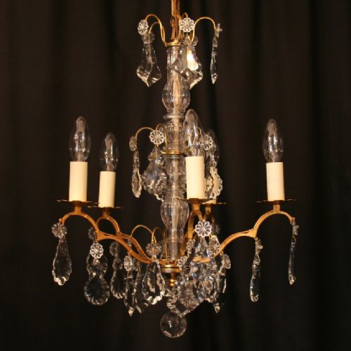 A French Gilded 5 Light Antique Chandelier