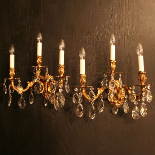 An Italian Pair of Gilded Antique Wall Lights