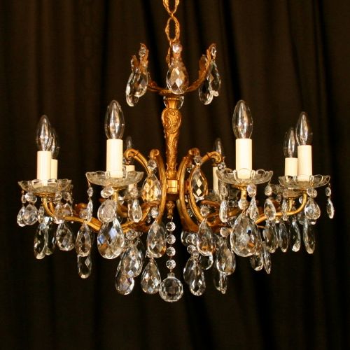 An Italian Gilded 8 Light Antique Chandelier