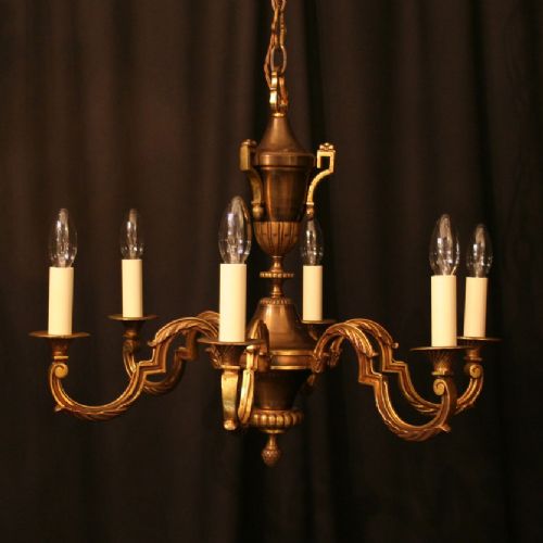 A French Gilded 6 Light Antique Chandelier