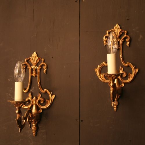 A French Pair of Single Arm Antique Wall Lights