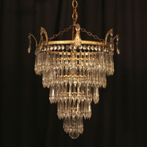 A French Gilded Single Light Antique Chandelier