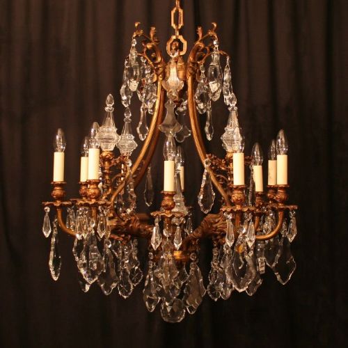 An Italian Gilded 12 Light Antique Chandelier