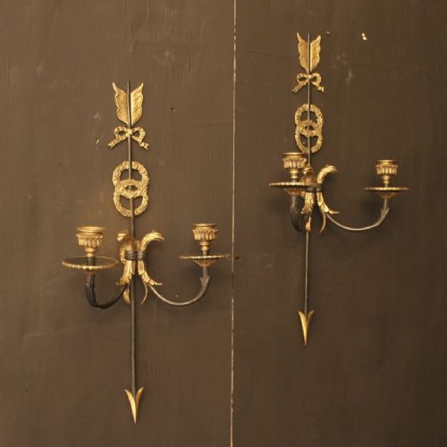 A French Pair of Empire Antique Wall Sconces