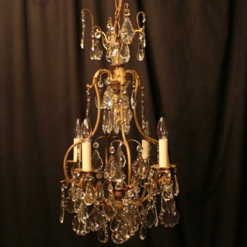 A French Gilded 5 Light Antique Chandelier