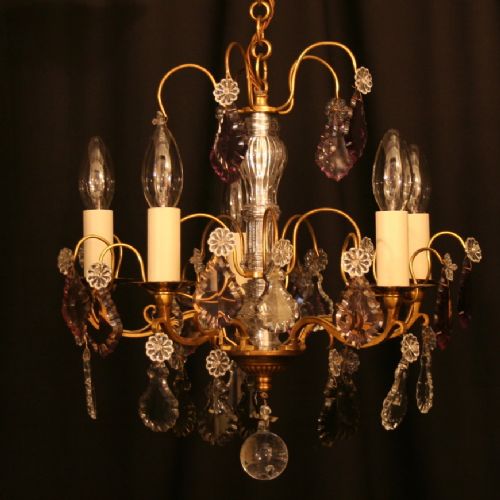 A French Gilded 5 Light Antique Chandelier