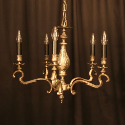 An Italian Silver Gilded 5 Light Antique Chandelier